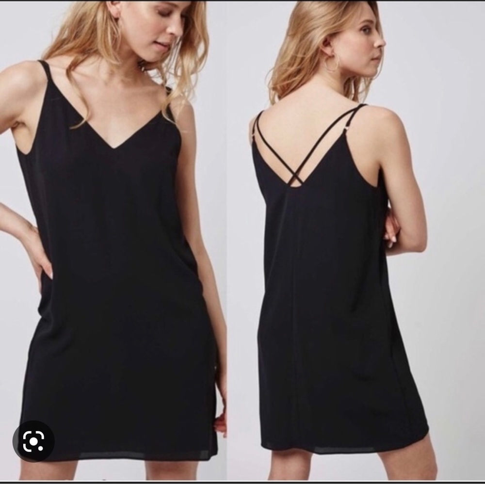 Black criss cross sleeveless dress